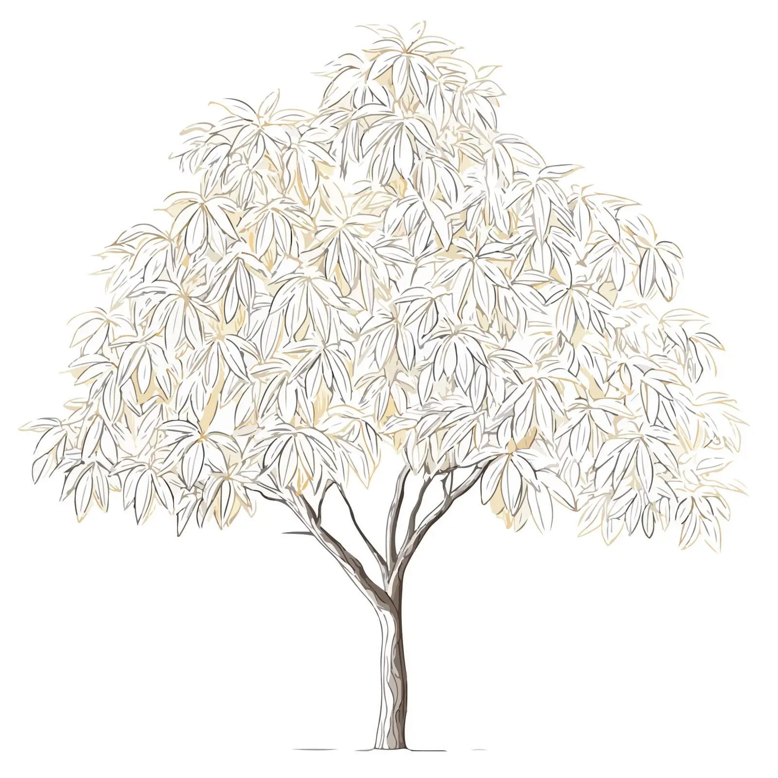 Minimal Mango Tree Line Art Vector — free download from Dotvec