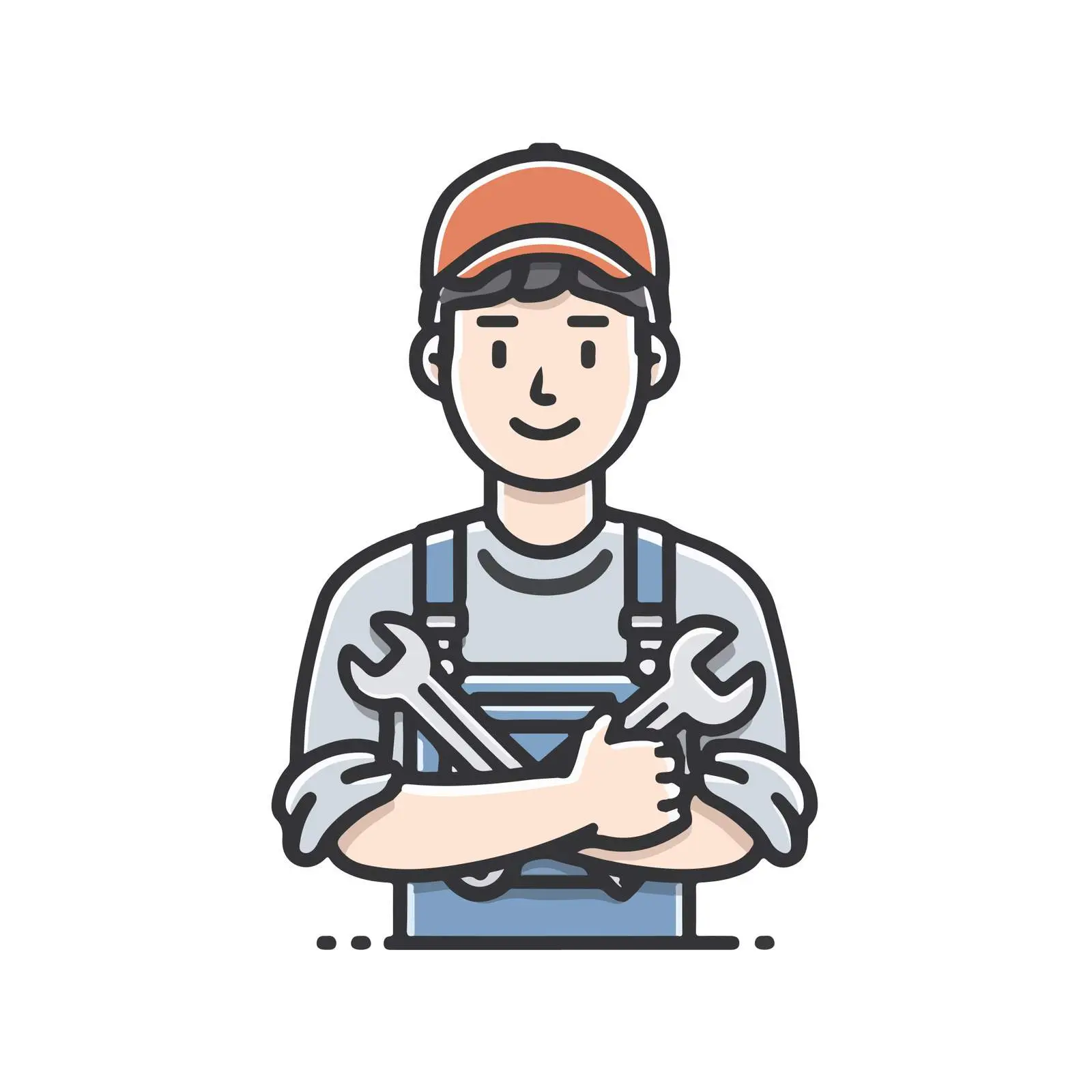 Clean Flat Vector Style Mechanic Illustration — free download from Dotvec