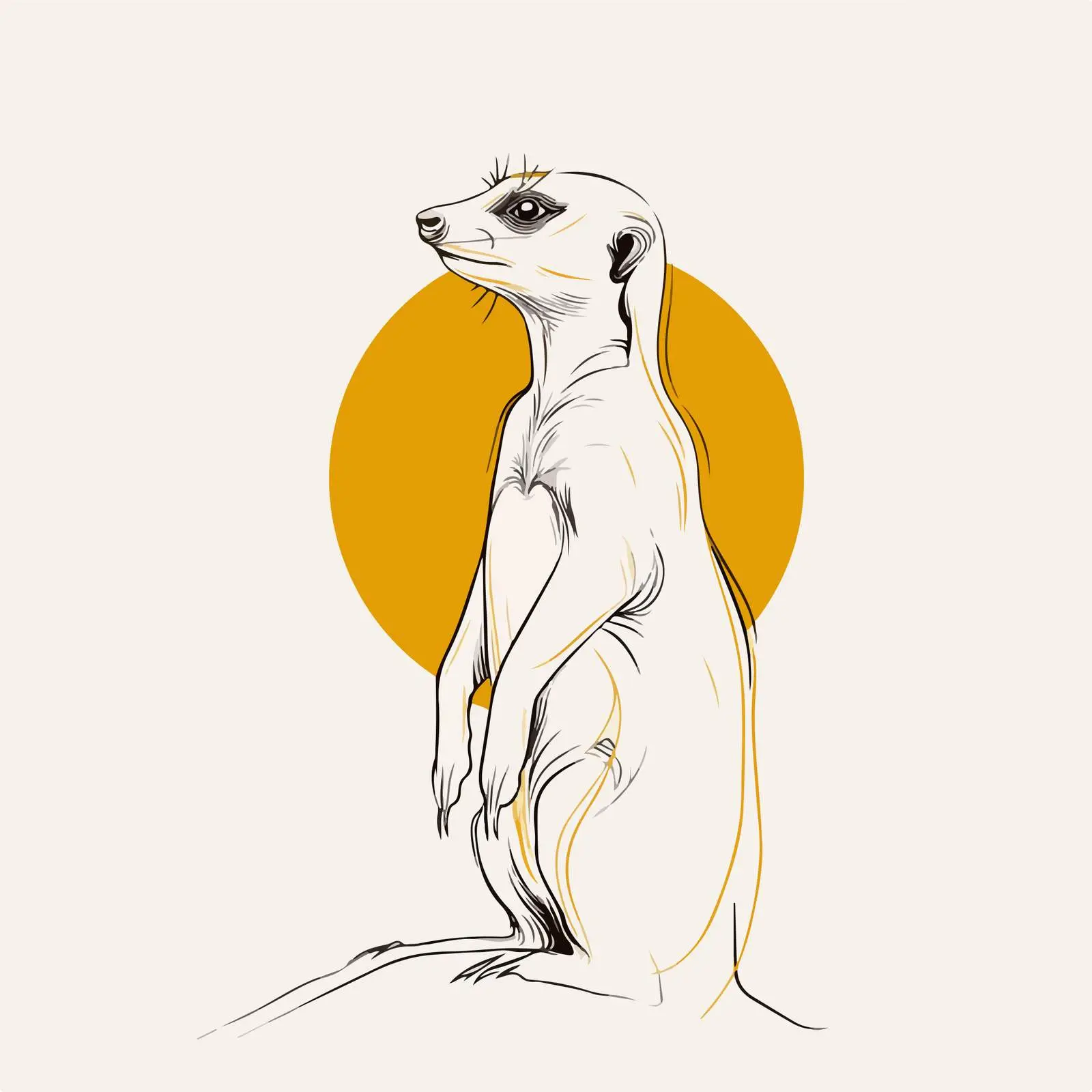 Minimal Meerkat Line Art Illustration — free download from Dotvec