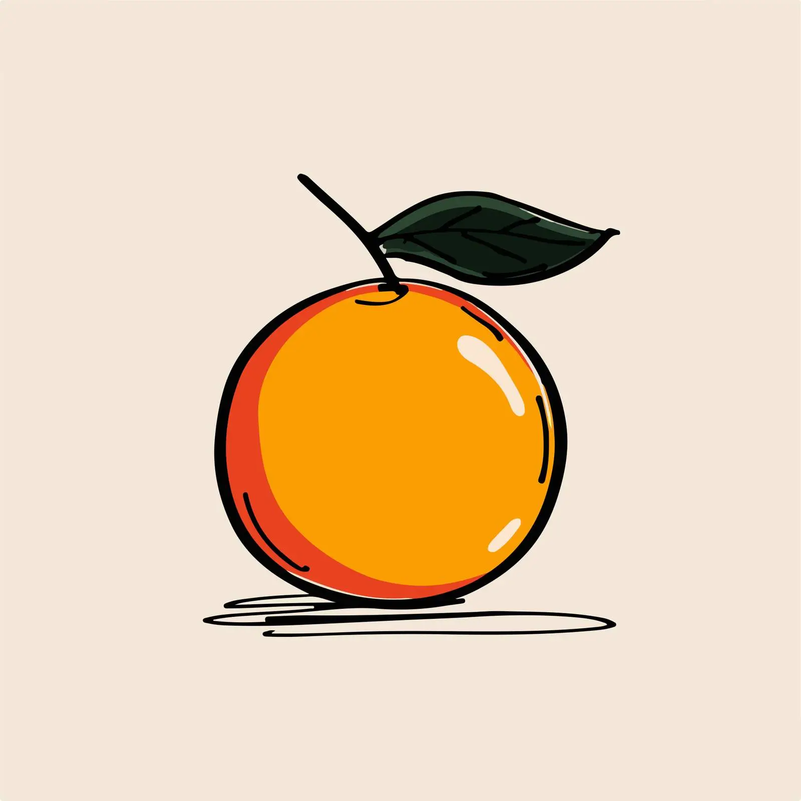 Orange Line Art Vector Illustration — free download from Dotvec