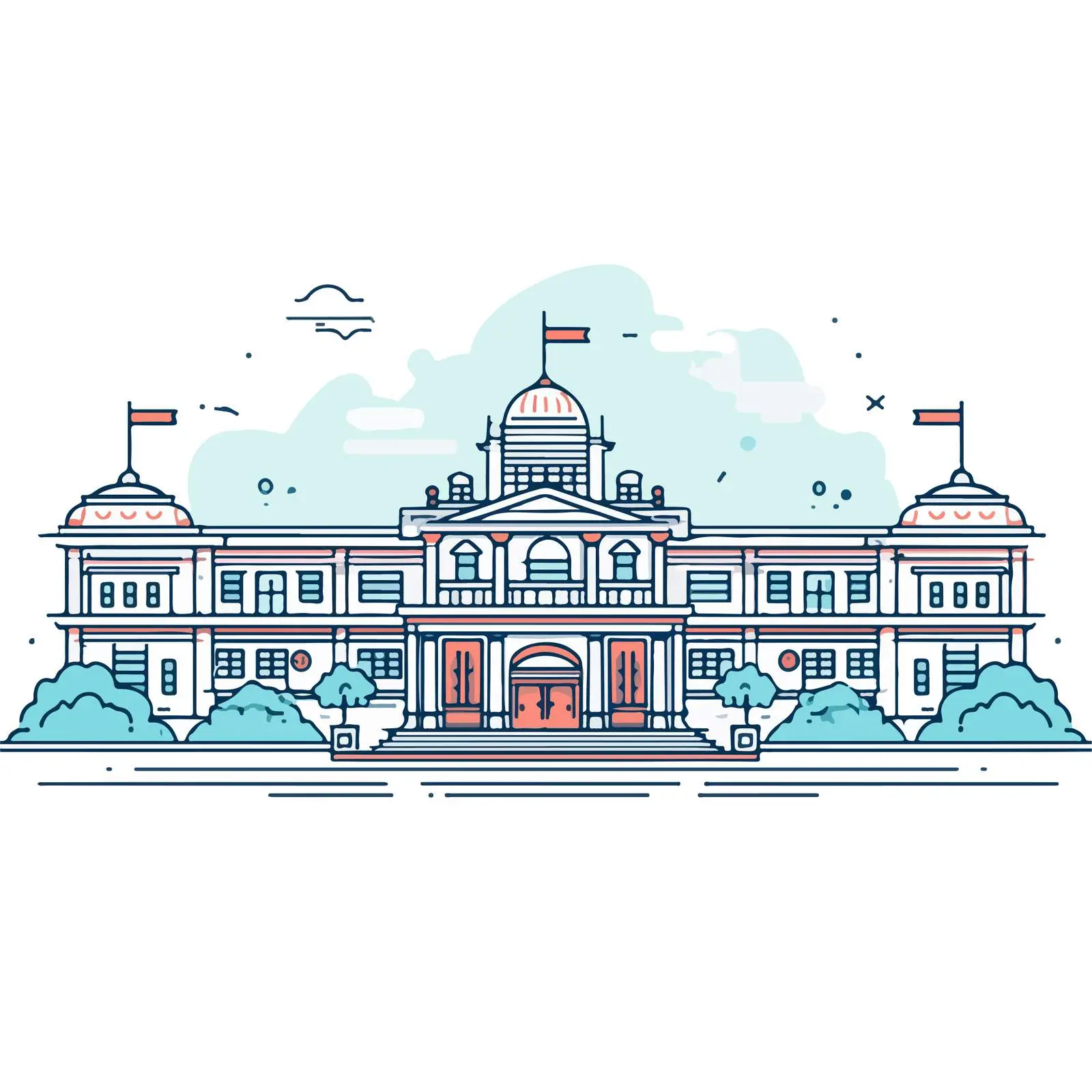 Palace Line Art Illustration — free download from Dotvec