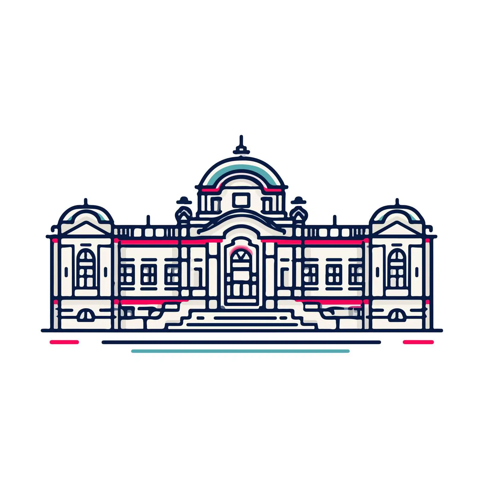 Elegant Palace Line Art Illustration — free download from Dotvec