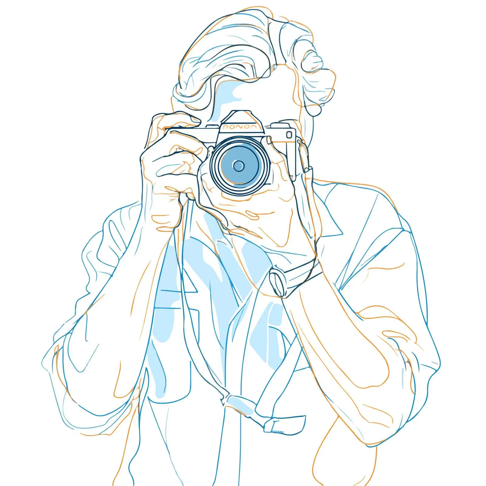 Photographer Line Art Vector Illustration — free download from Dotvec