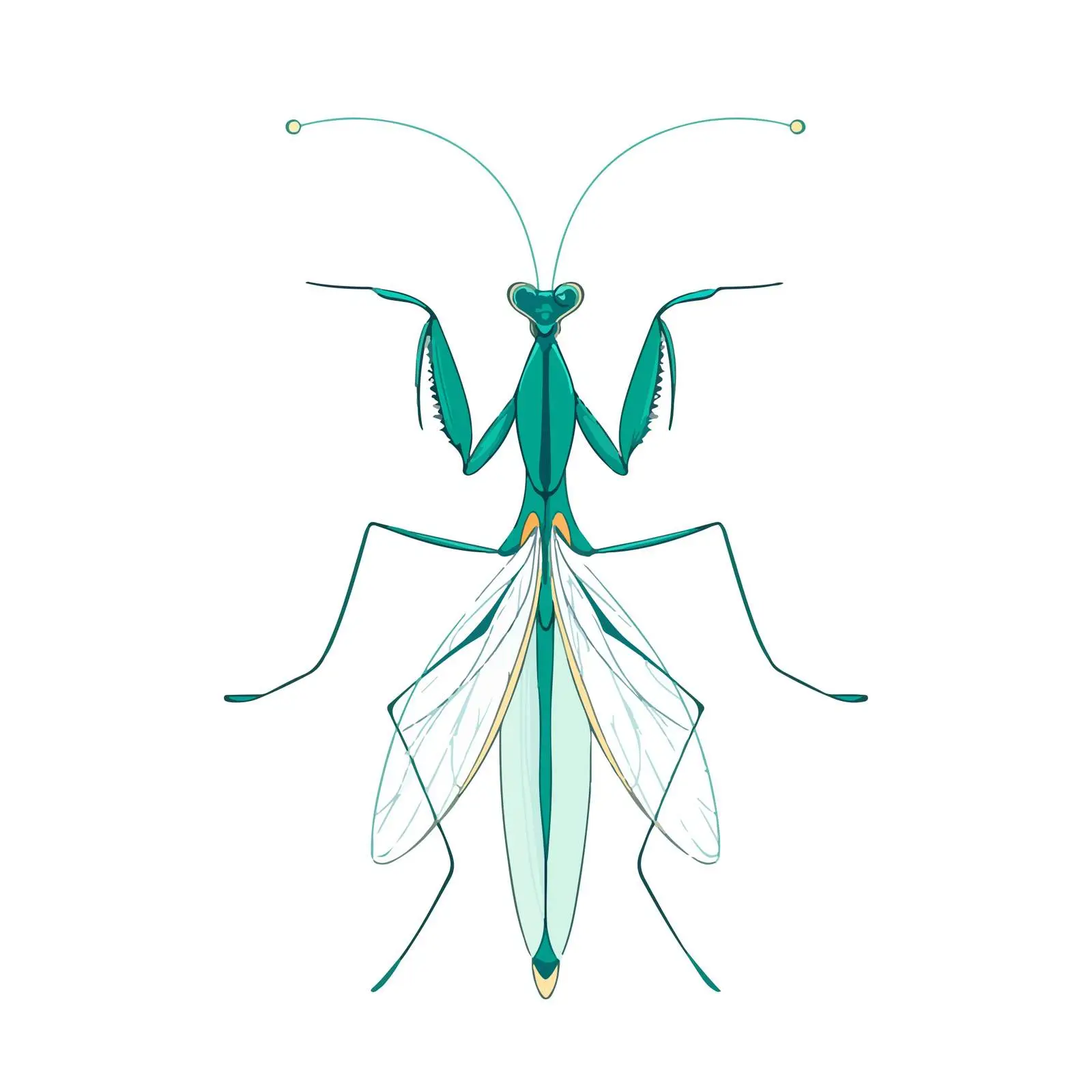 Minimal Praying Mantis Vector Illustration — free download from Dotvec
