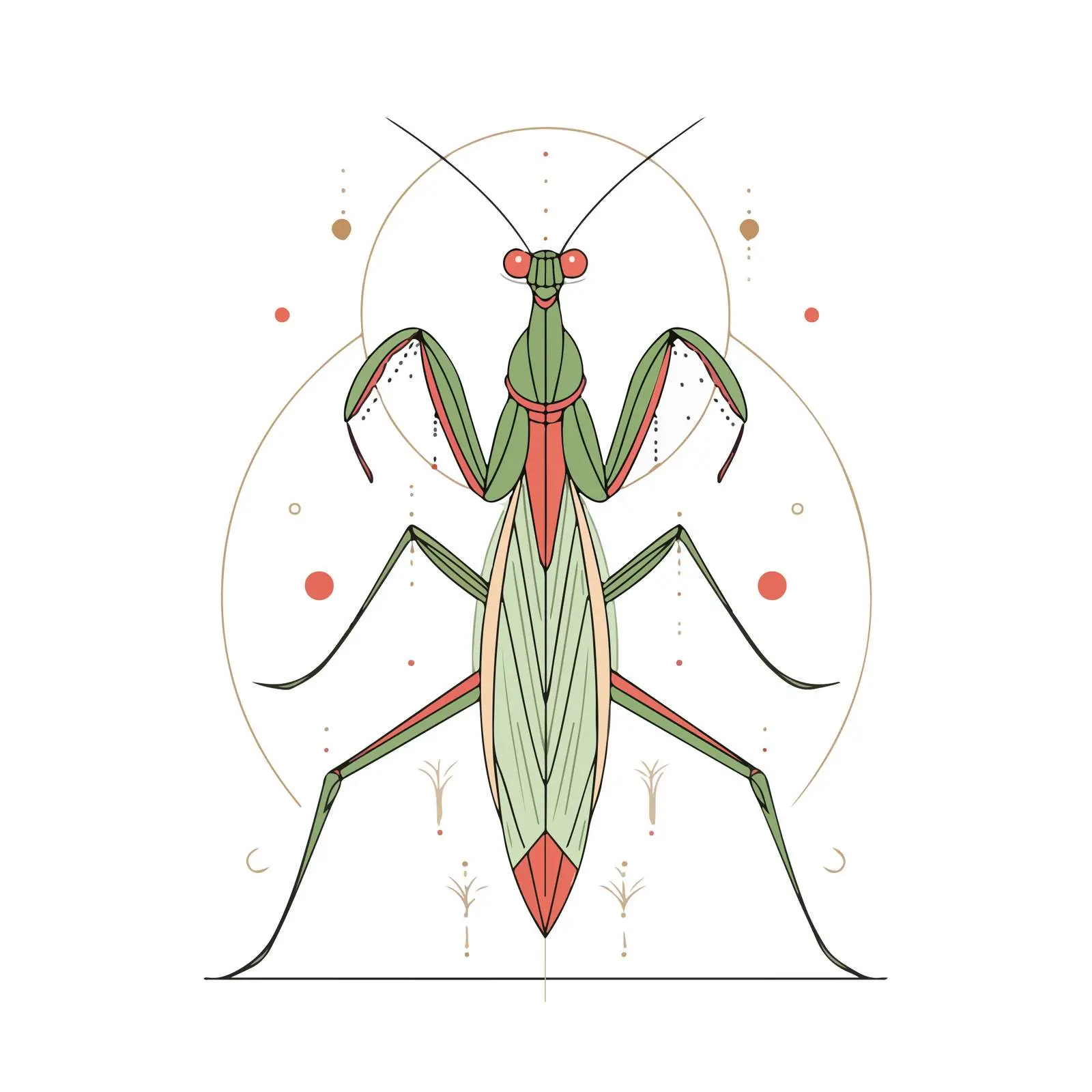 Praying Mantis Line Art Vector Illustration — free download from Dotvec