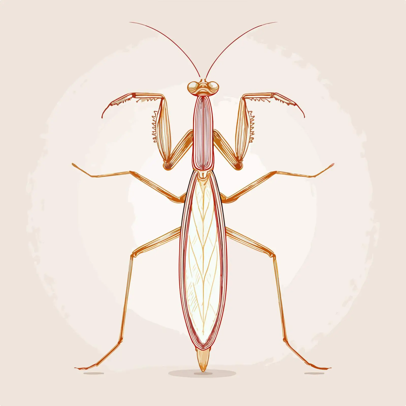Praying Mantis Line Art Vector Illustration — free download from Dotvec