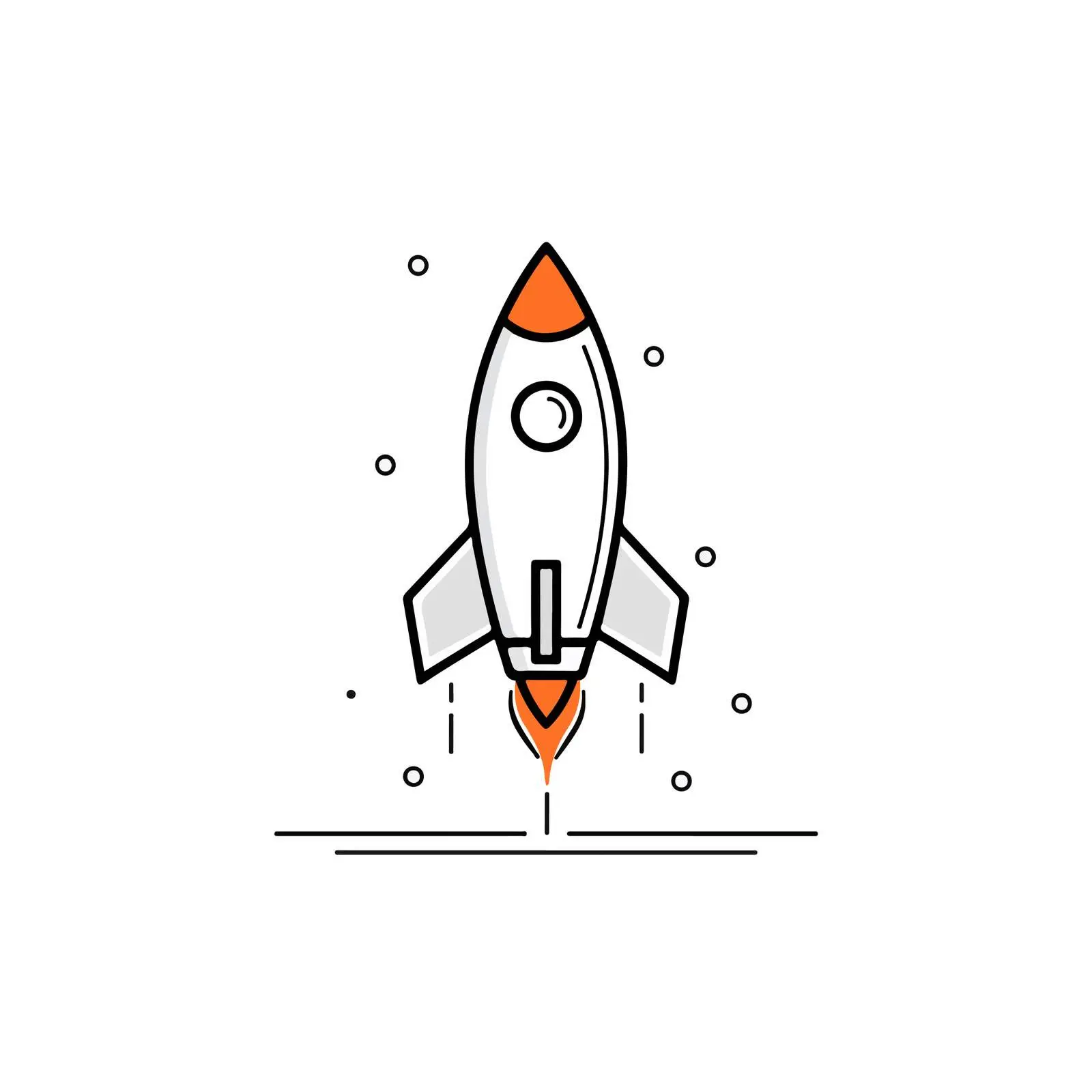Rocket Line Art Illustration — free download from Dotvec