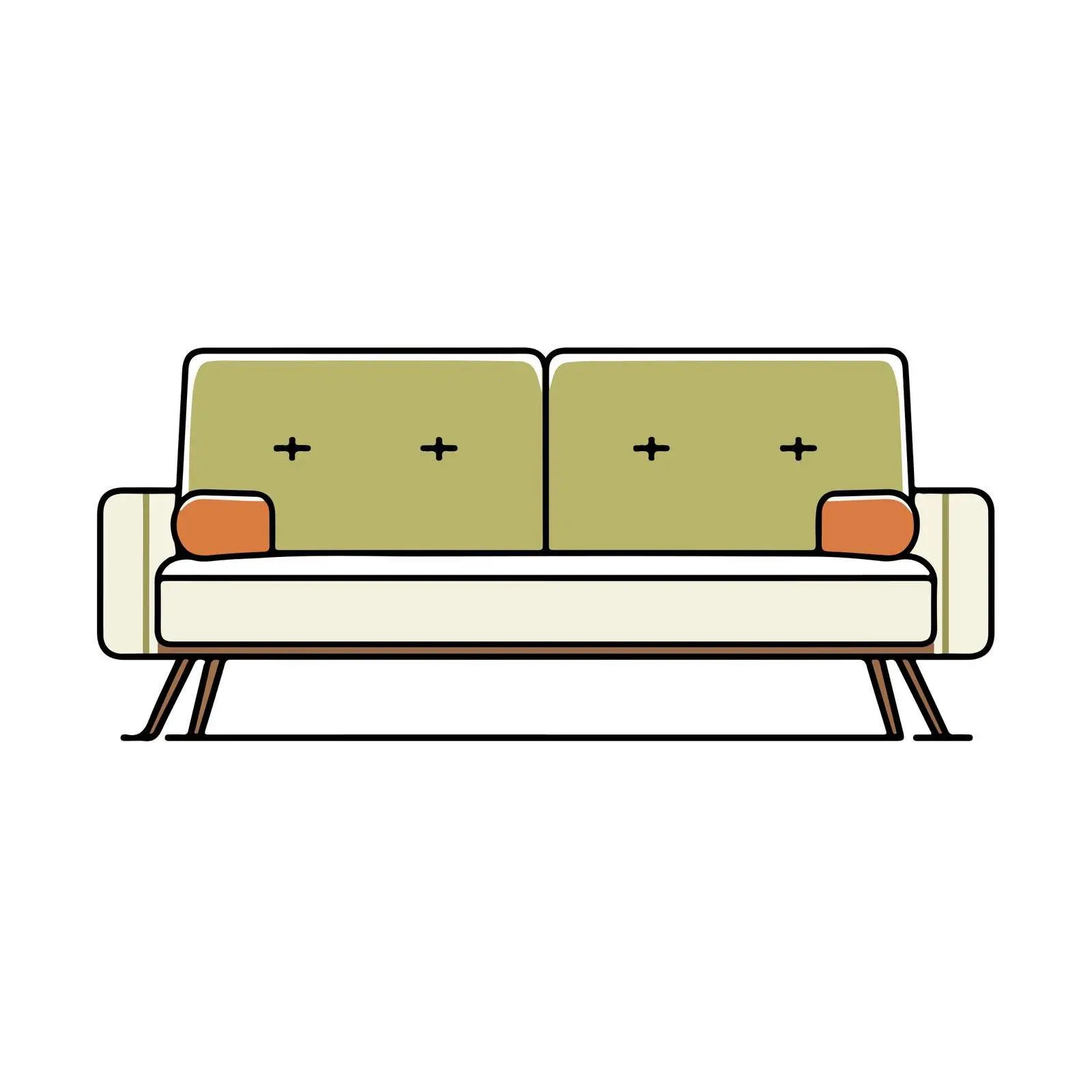 Sofa Bed Line Art Vector Illustration — free download from Dotvec