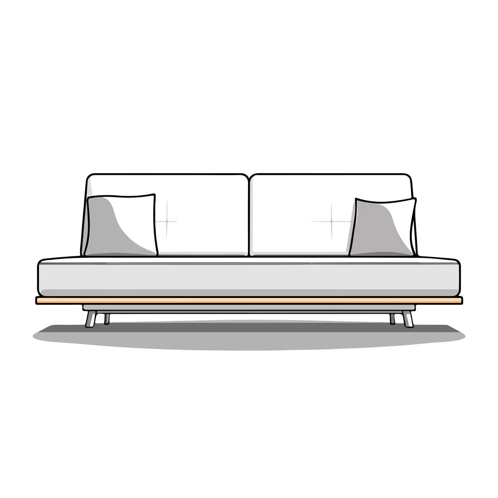 Modern Sofa Bed Line Art Vector — free download from Dotvec