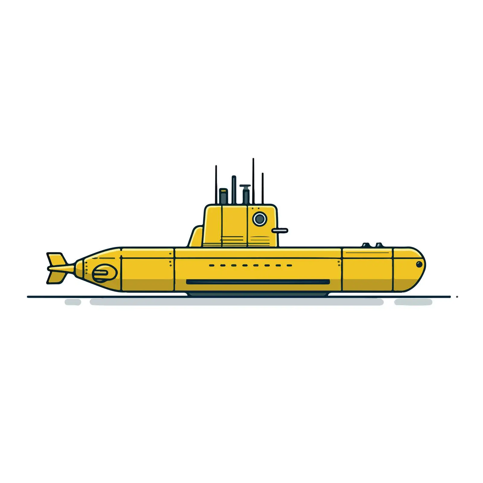 Sleek Submarine Line Art — free download from Dotvec