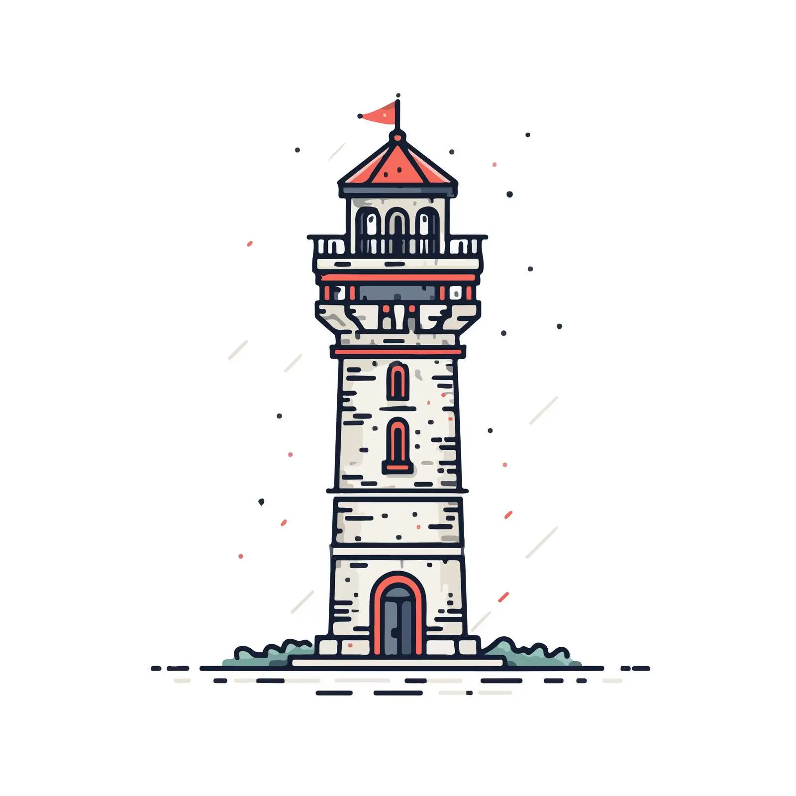 Minimal Tower Line Art Vector Illustration — free download from Dotvec