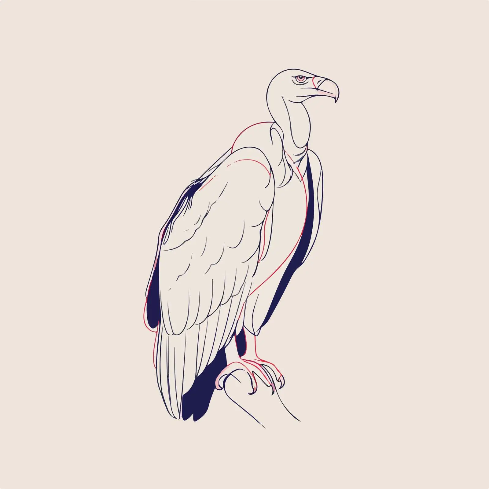 Elegant Vulture Line Art Vector Illustration — free download from Dotvec