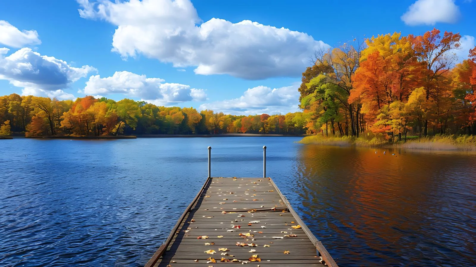 Tranquil Minnesota Lake Shoreline in Autumn — free download from Dotvec