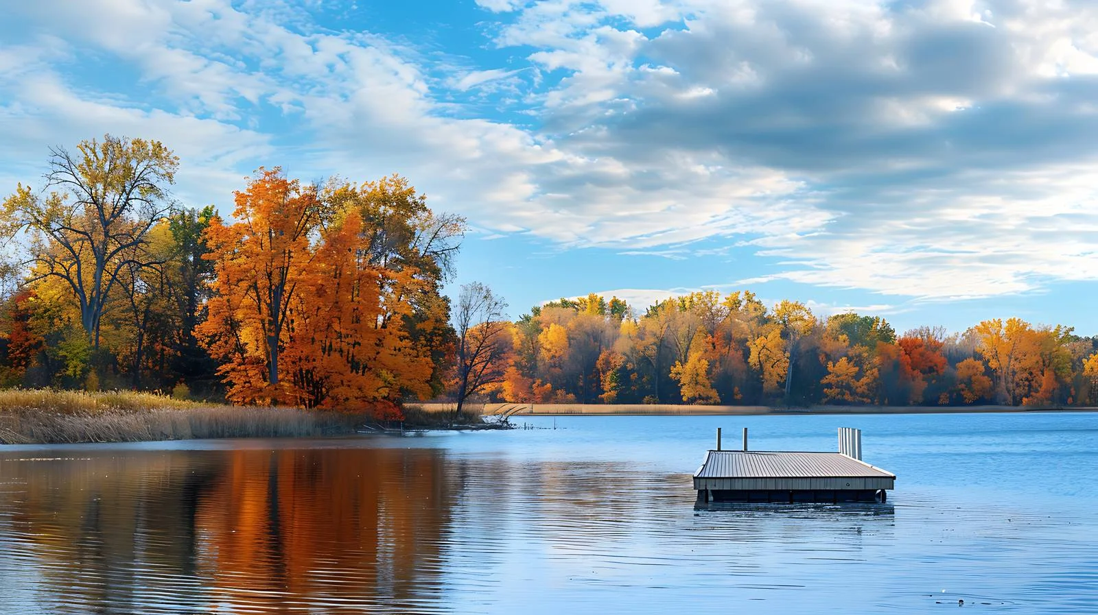 Tranquil Minnesota Lake Shore in Autumn — free download from Dotvec