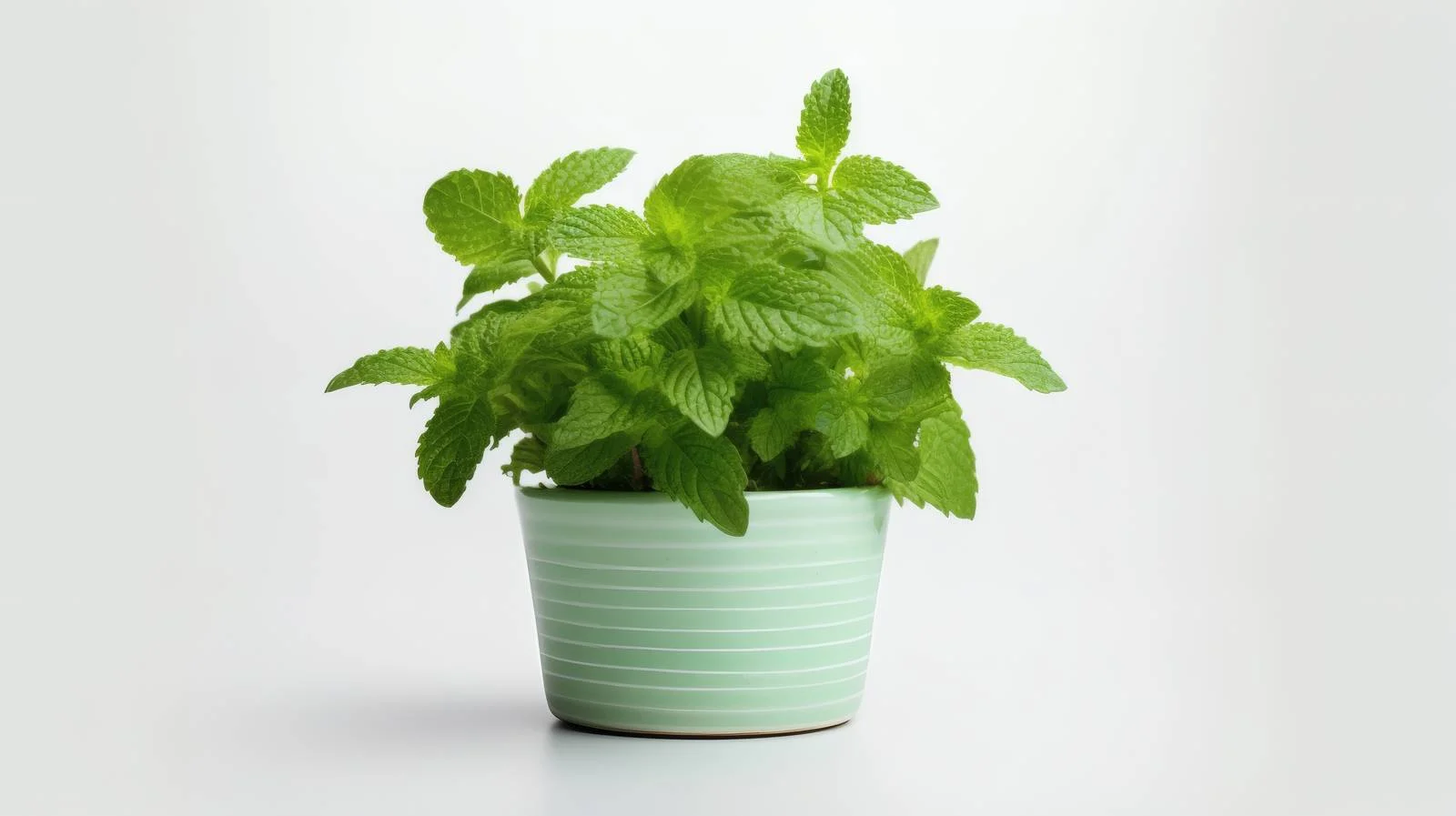 Fresh Mint Plant in White Pot — free download from Dotvec