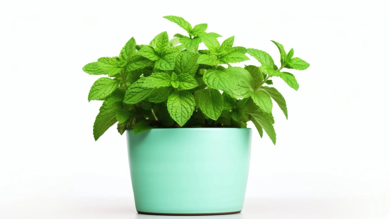 Single Mint Plant in White Pot — free download from Dotvec