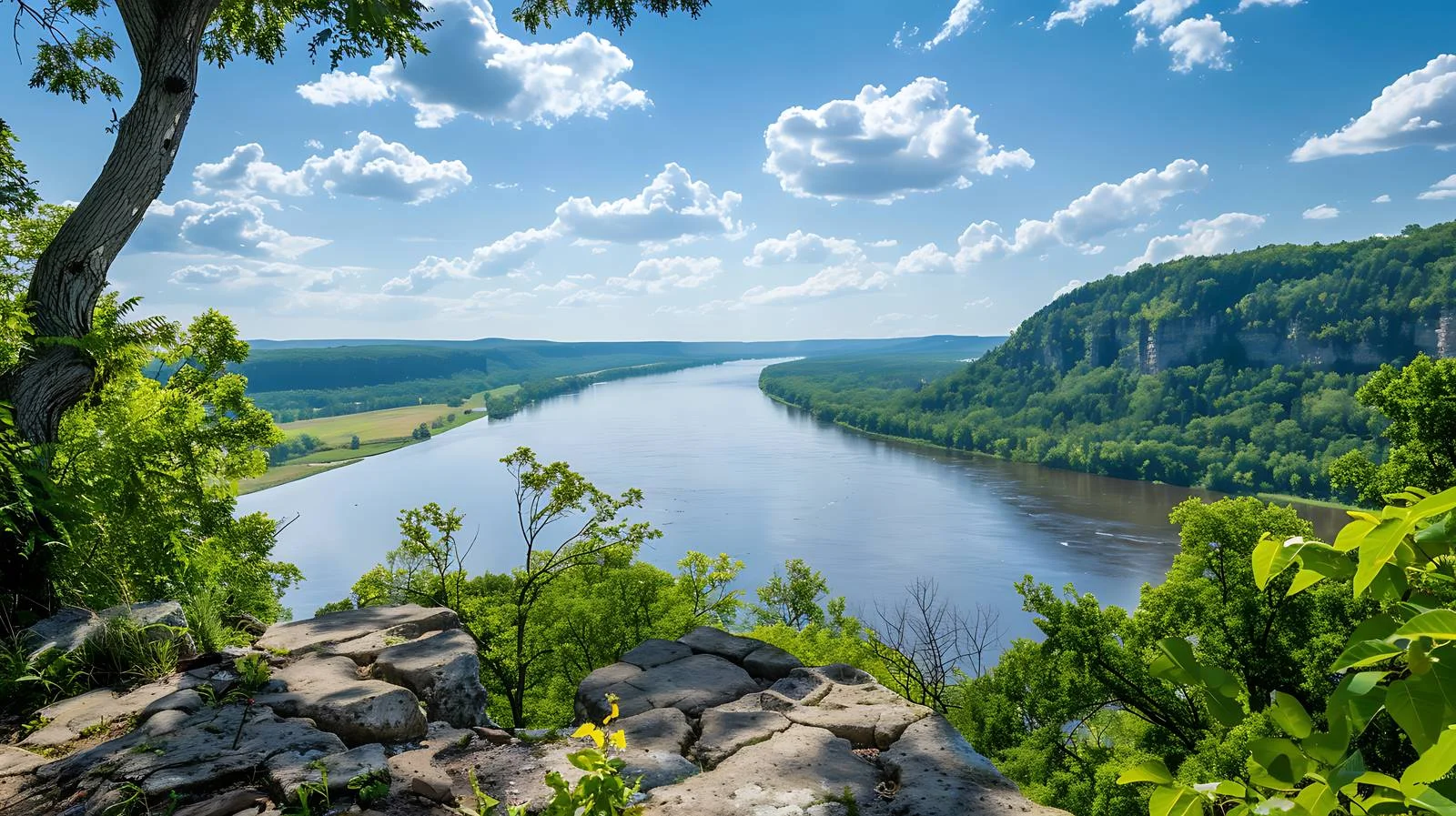 Scenic Mississippi River Bluffs Landscape View — free download from Dotvec