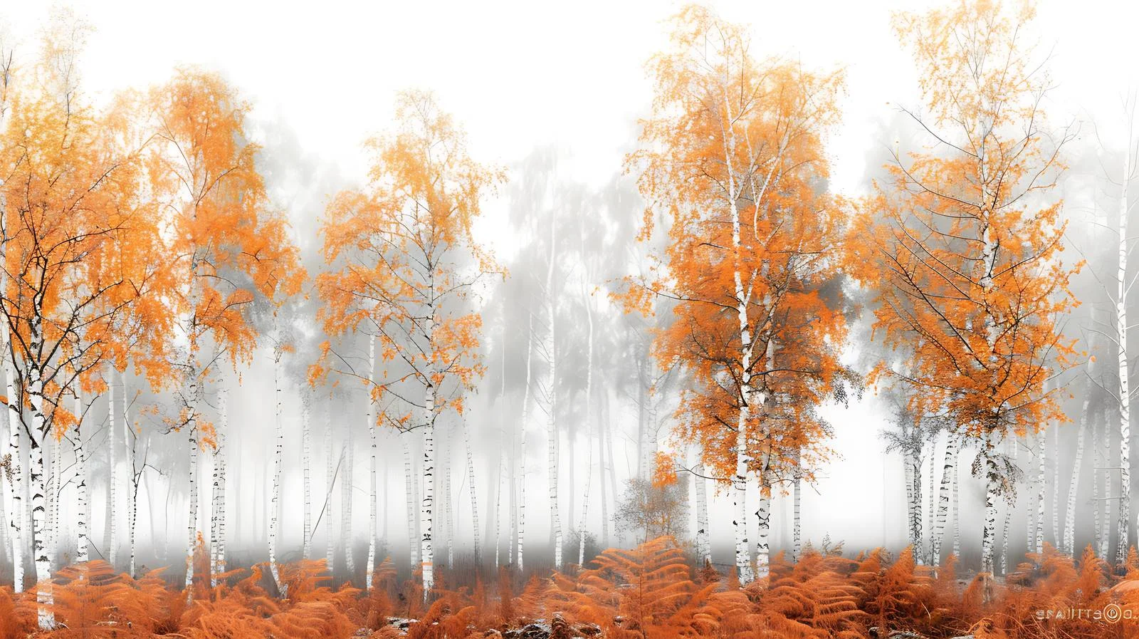 Serene Autumn Birch Forest Morning Mist — free download from Dotvec