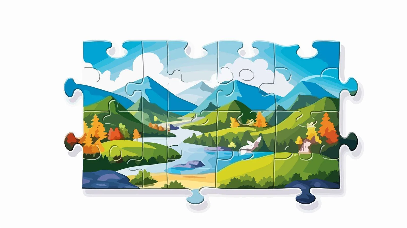 Professional Jigsaw Puzzle Mockup — free download from Dotvec