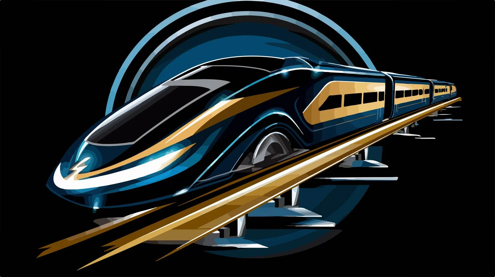 Modern Electric Train on Rails Logo — free download from Dotvec