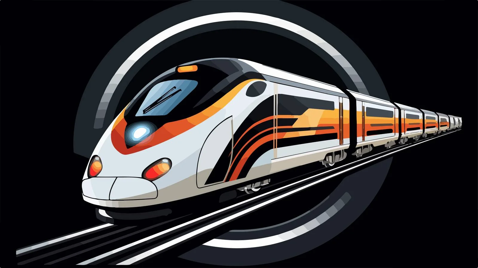 Modern Electric Train on Rails Logo — free download from Dotvec
