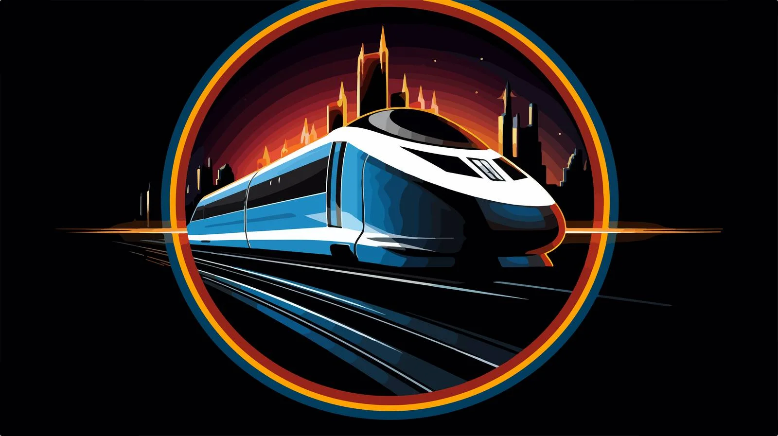 Sleek Electric Train Logo Image — free download from Dotvec