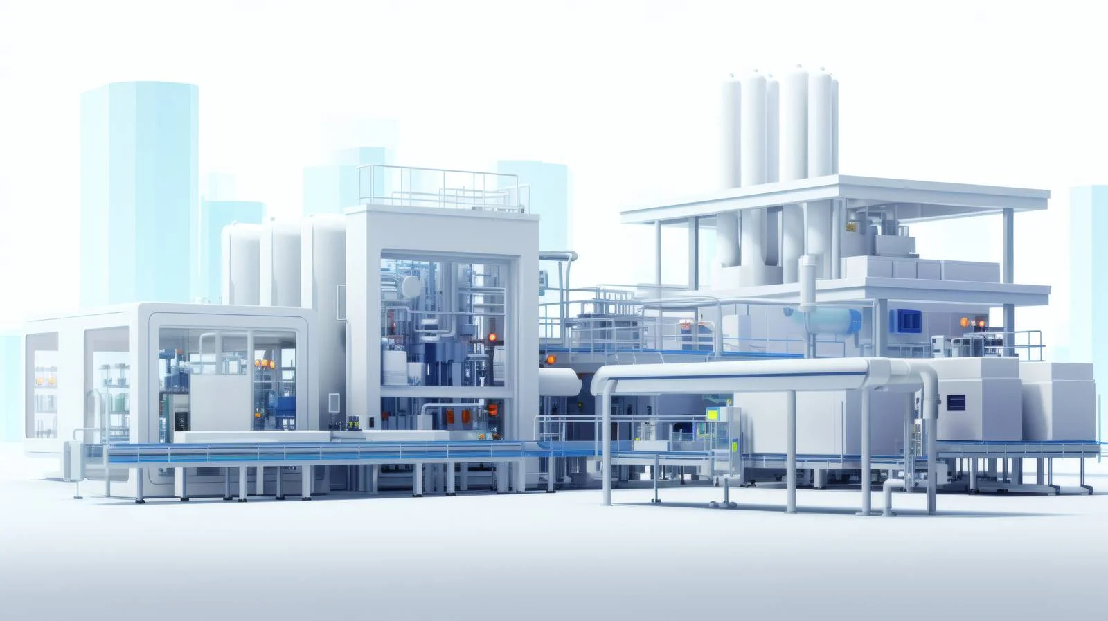 Innovative Pharmaceutical Plant on White Background — free download from Dotvec