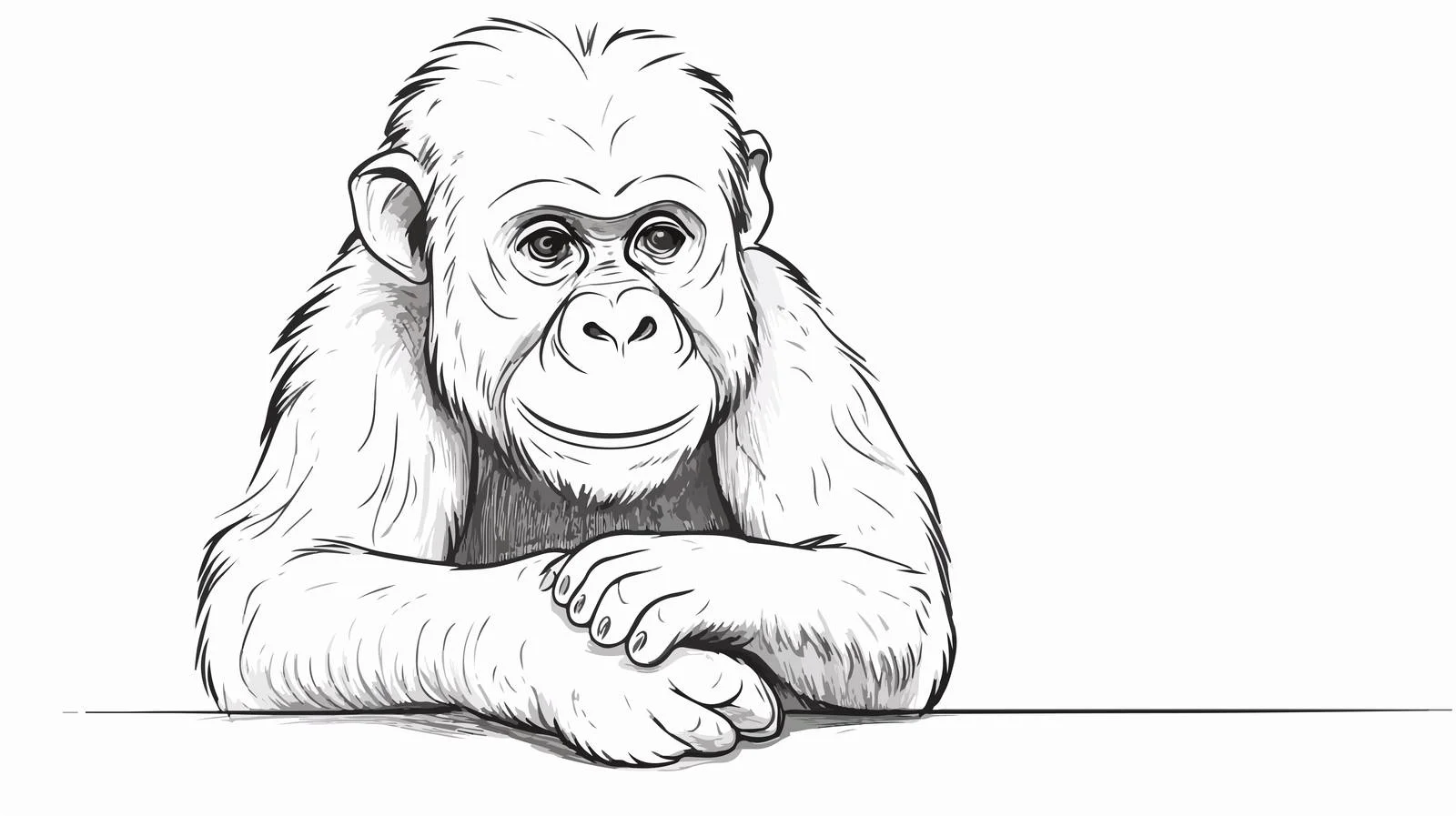 Hand-drawn Monkey Sketch Illustration — free download from Dotvec