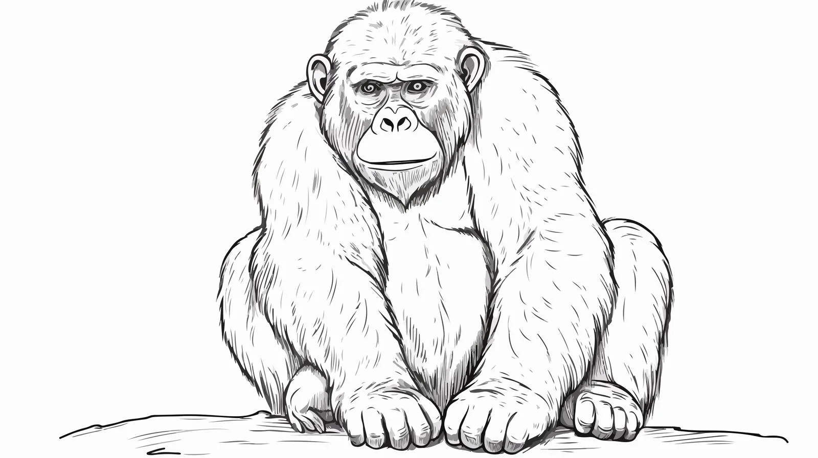Doodle Style Monkey Sitting Sketch Illustration — free download from Dotvec