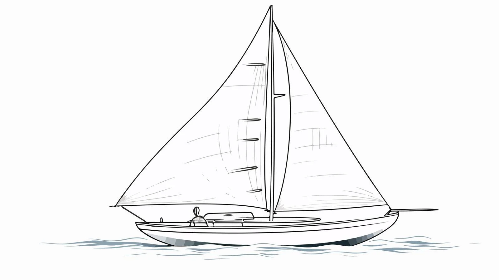 Monochrome Sailing Boat on White Background — free download from Dotvec