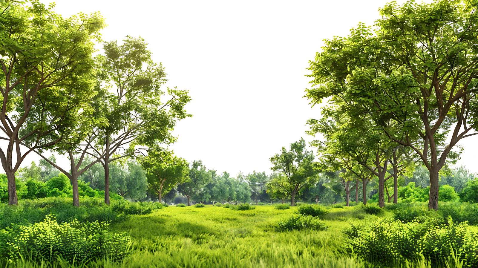 Serene Forest Morning on White Background — free download from Dotvec