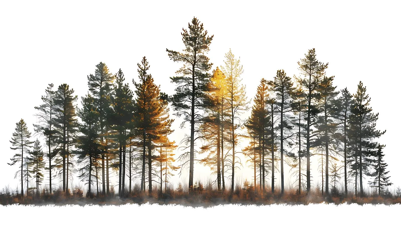 Sunlight filtering through northern Minnesota pine trees — free download from Dotvec