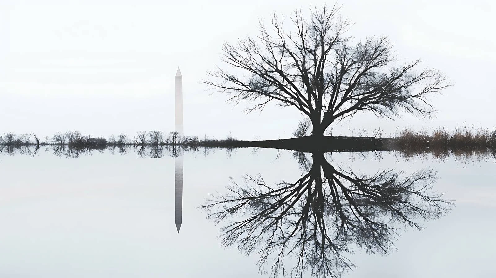 Washington Monument Morning Reflection with Unique ID — free download from Dotvec