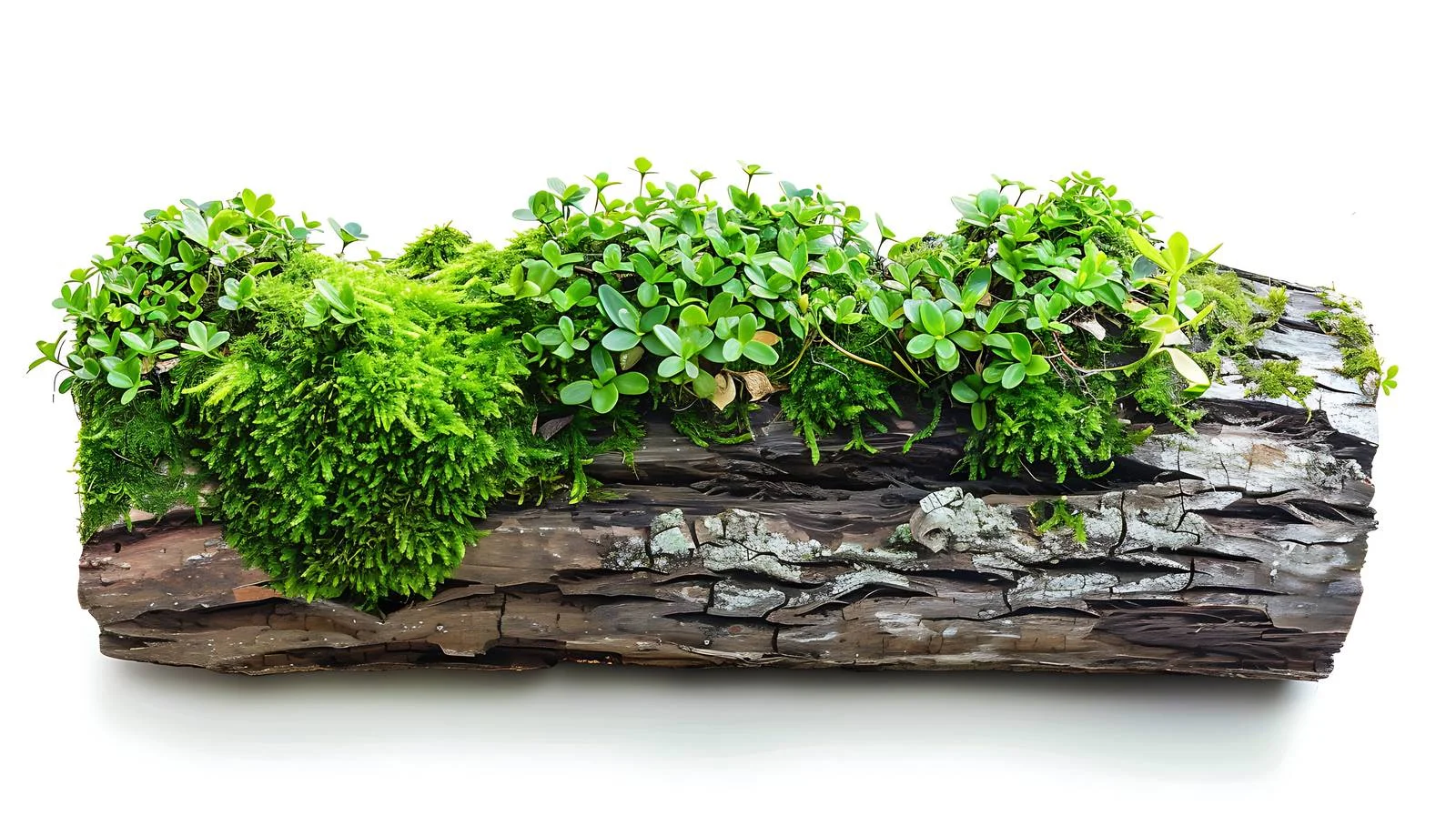 Forest Mossy Log Surrounded by Green Leaves — free download from Dotvec
