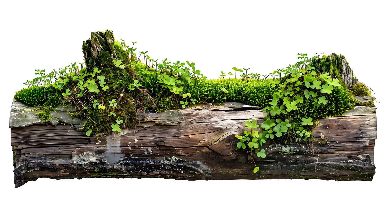Forest Moss-Covered Log Amid Lush Foliage — free download from Dotvec
