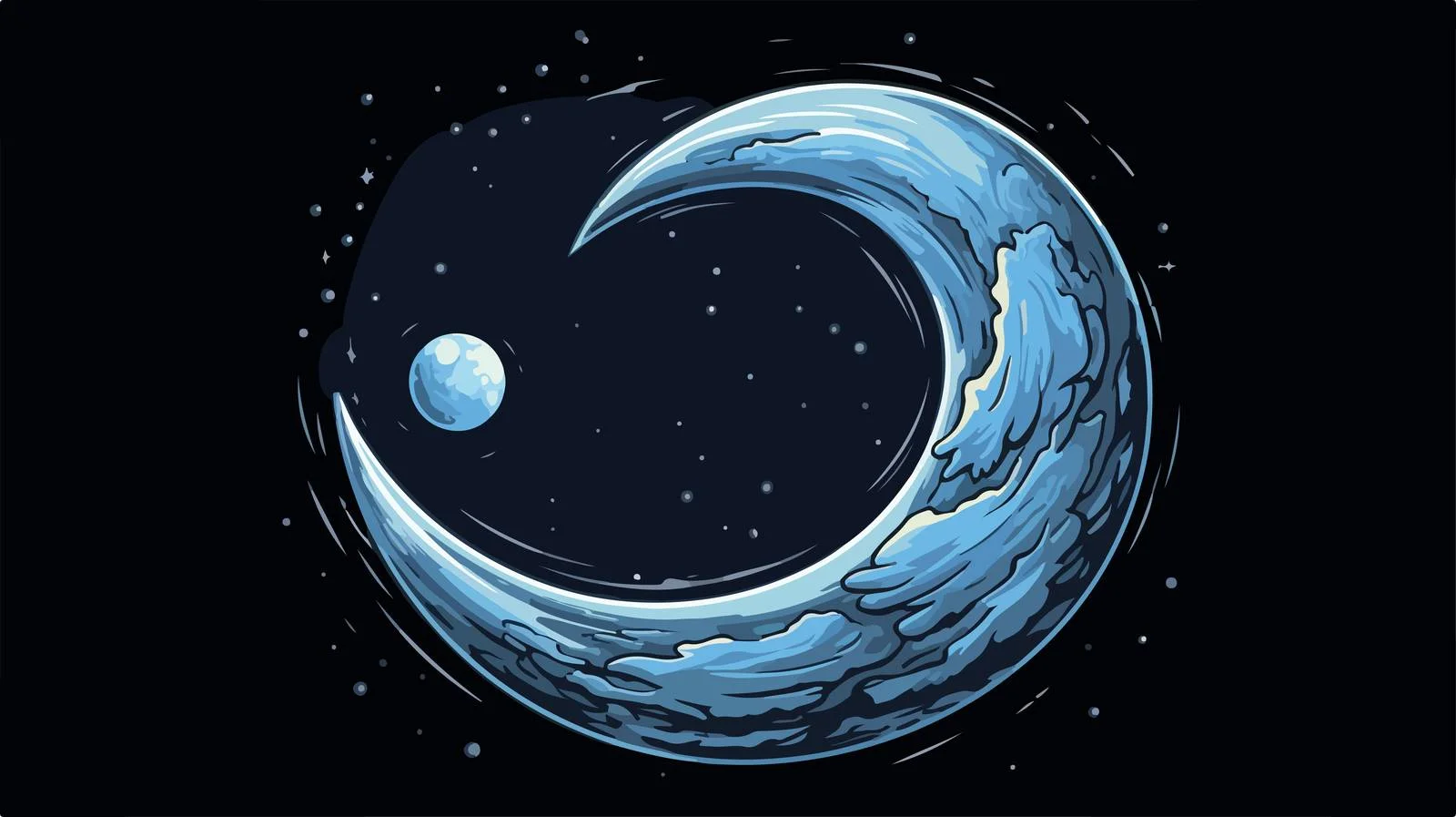 Moon Orbit Motion Vector Illustration — free download from Dotvec