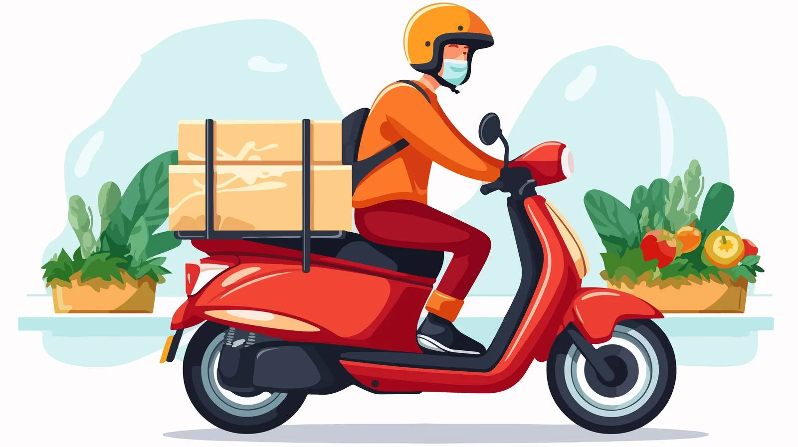 Efficient Food Delivery on Motorbike — free download from Dotvec