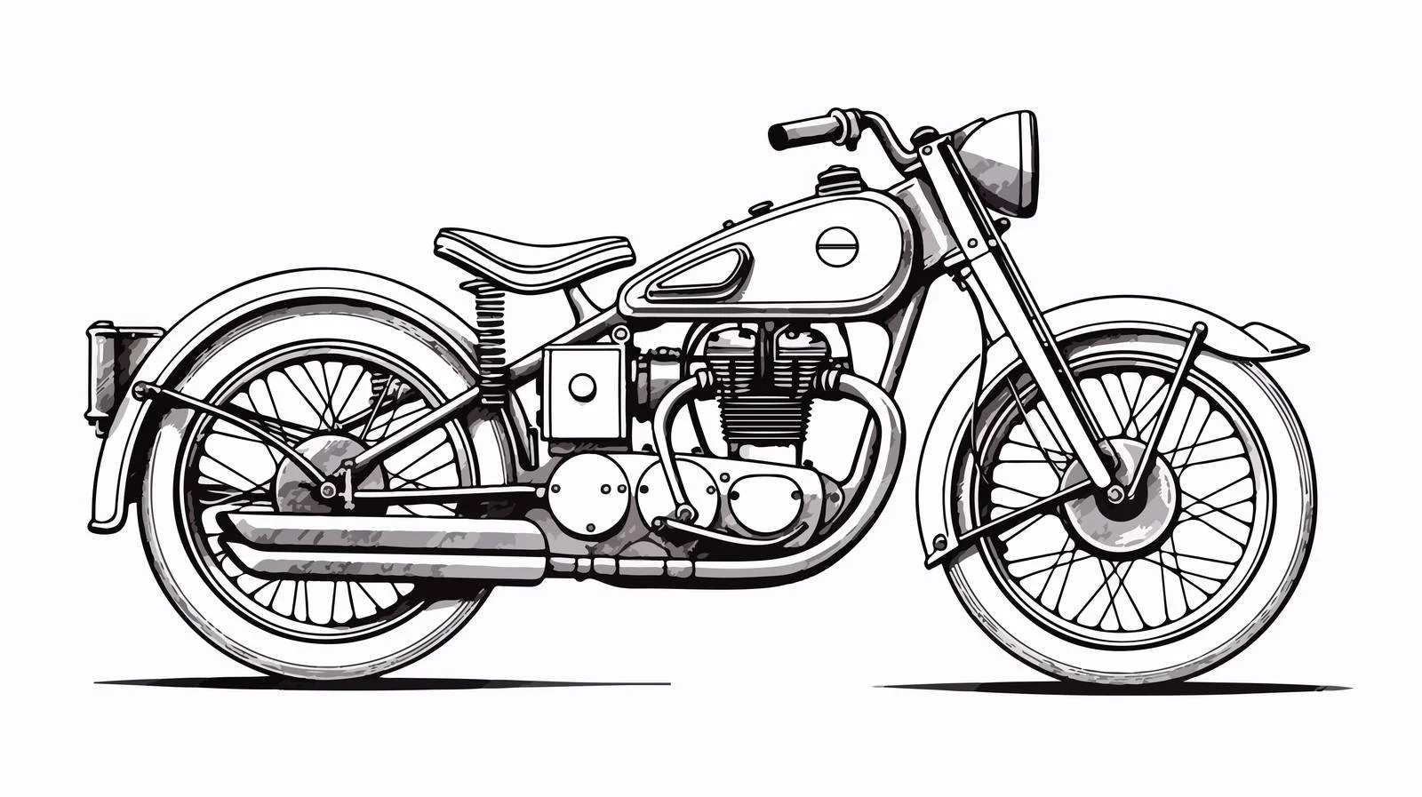 Vintage Motorcycle Sketch — free download from Dotvec