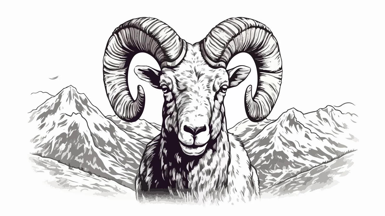 Hand-Drawn Mountain Sheep Sketch Vector Illustration — free download from Dotvec