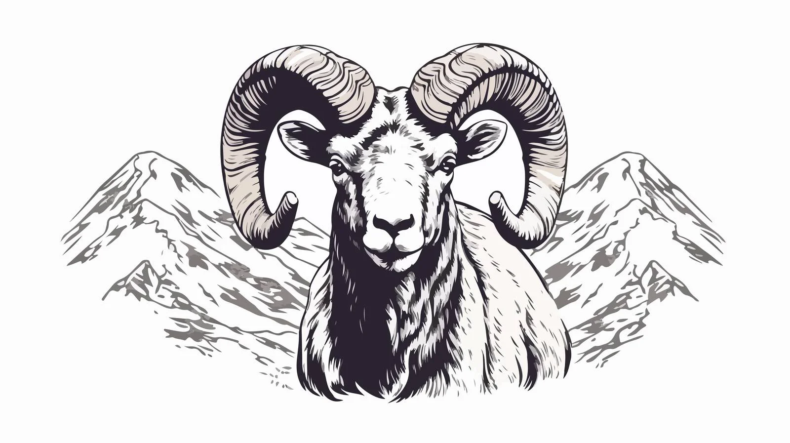 Hand-Drawn Mountain Sheep Sketch Vector Illustration — free download from Dotvec
