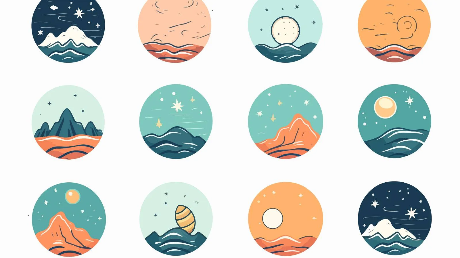 Celestial Circle Badge — free download from Dotvec