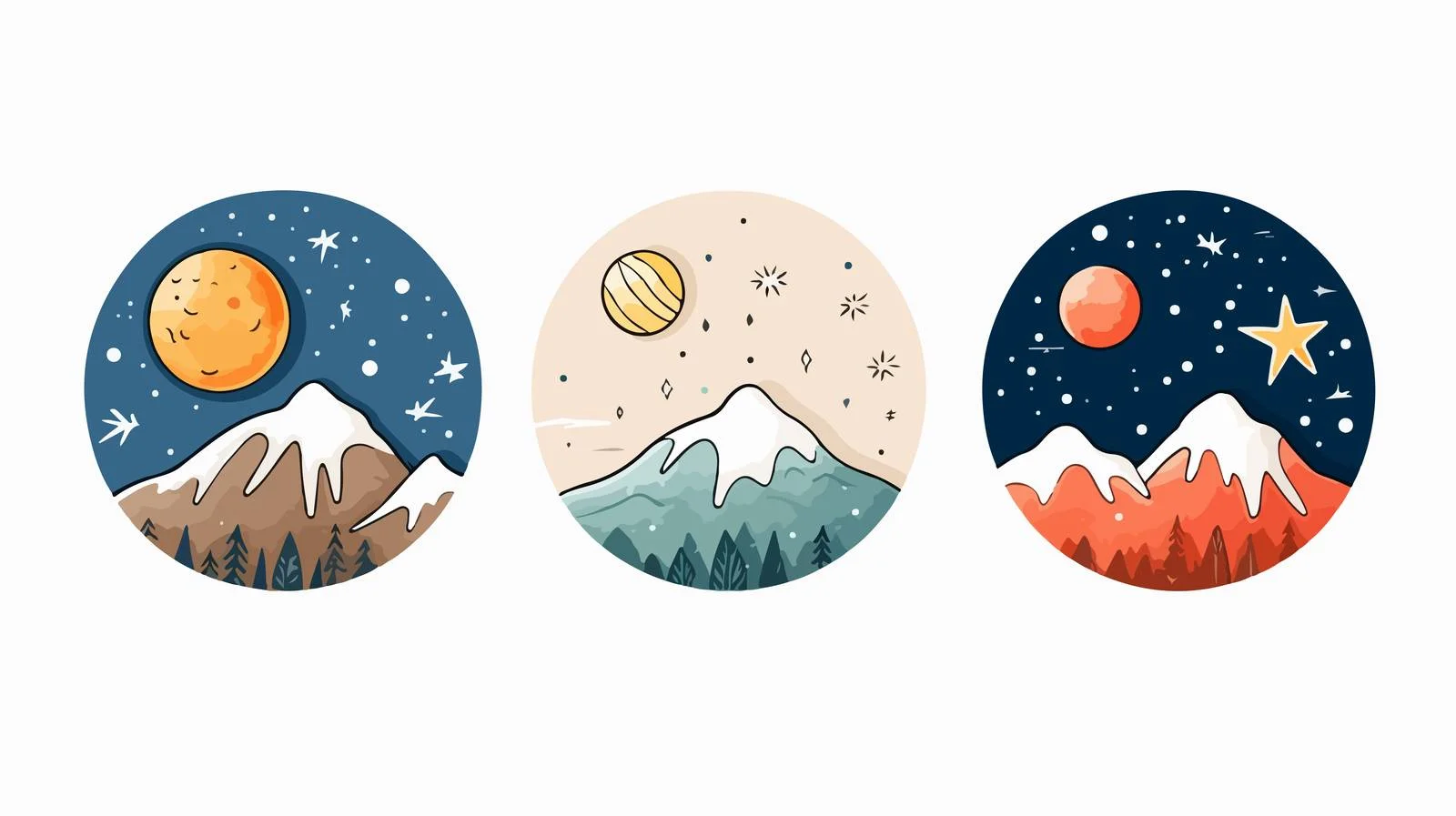 Celestial Circle Badge — free download from Dotvec