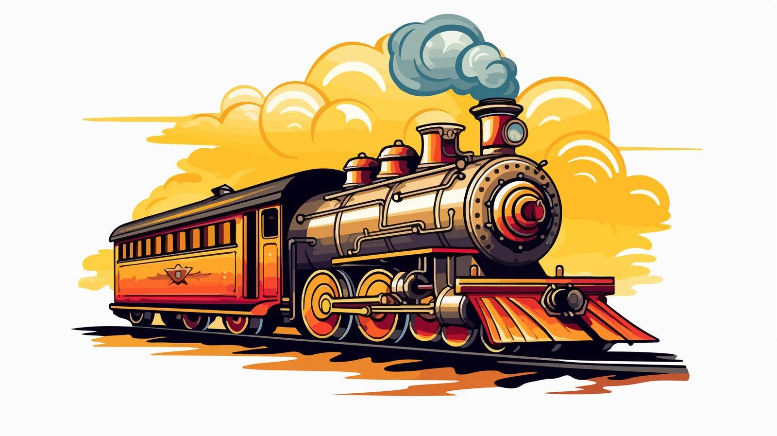 Vintage Steam Locomotive Emblem — free download from Dotvec
