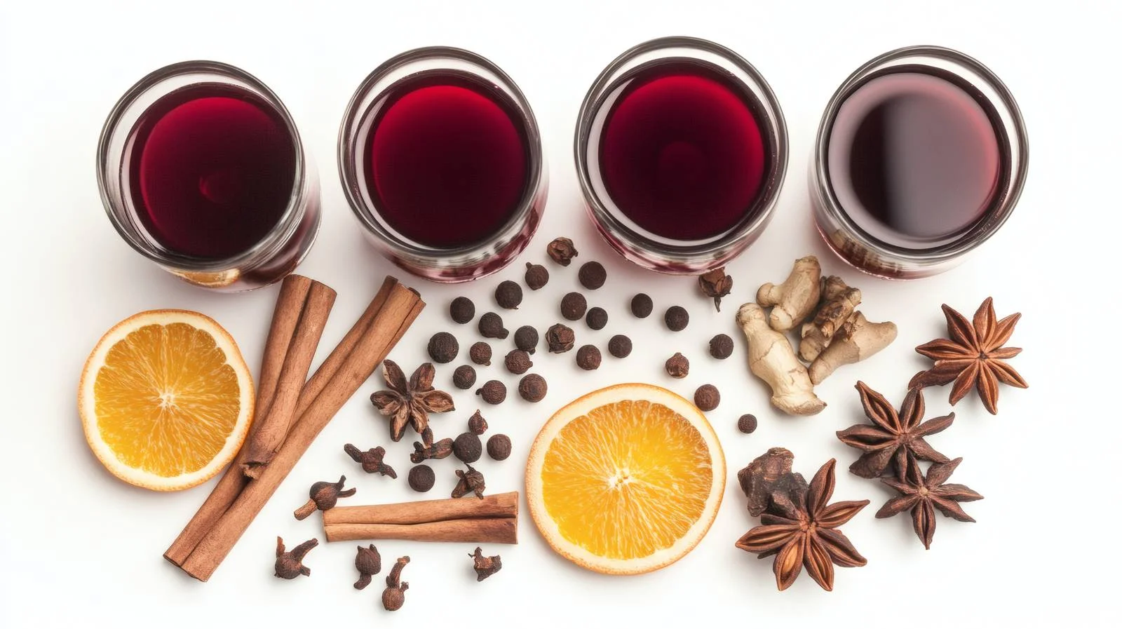 Mulled Wine Ingredients on White Background — free download from Dotvec