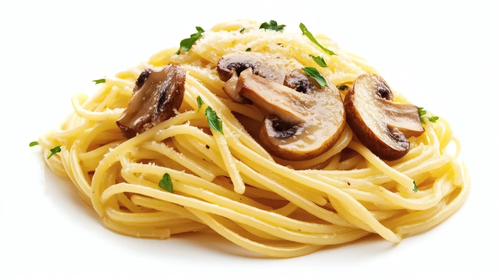 Delicious Mushroom Spaghetti on White Background — free download from Dotvec