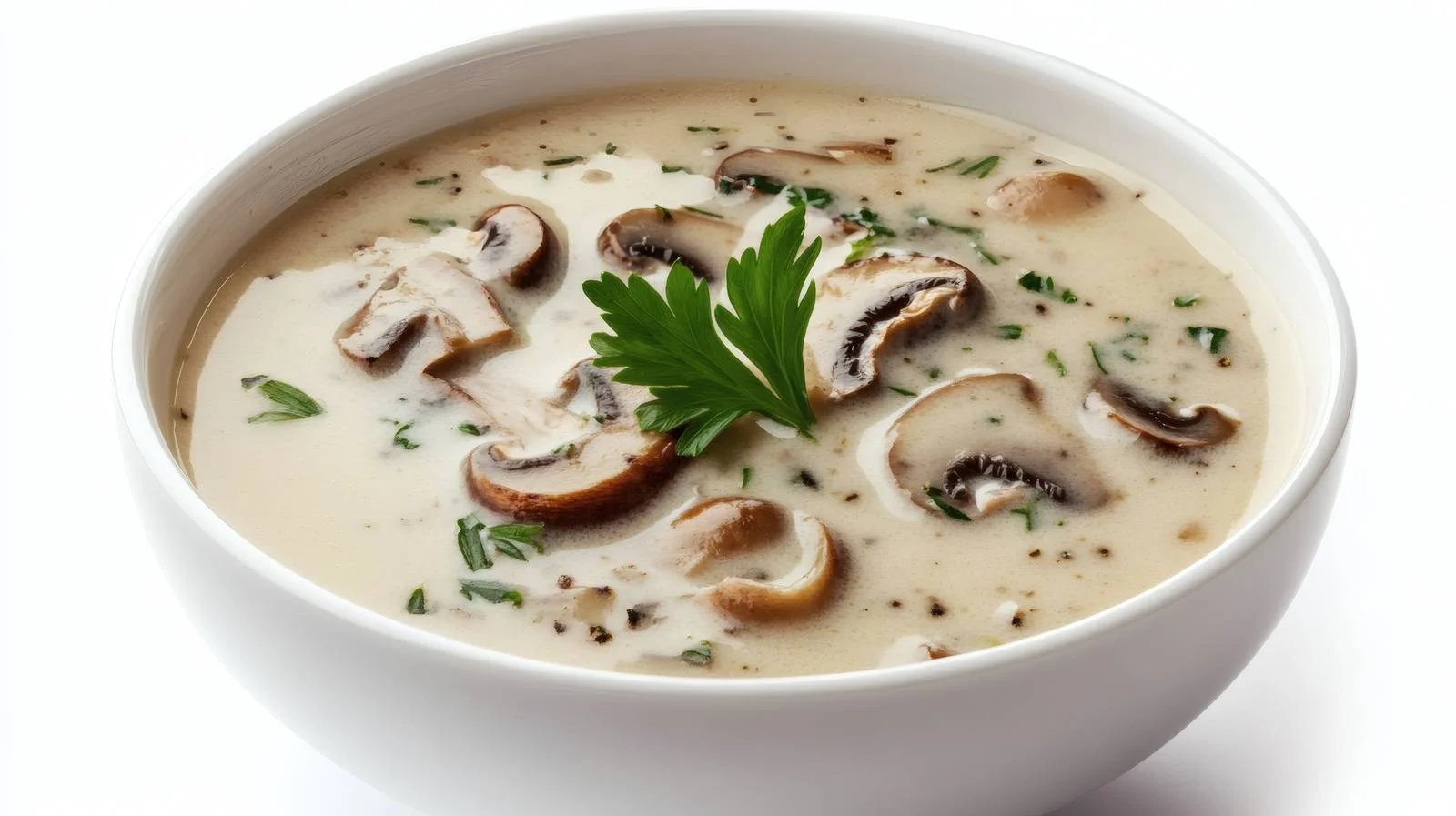Creamy Mushroom Soup on White Background — free download from Dotvec