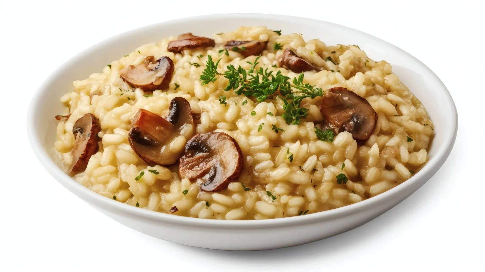 Delicious Mushroom Risotto on White Background — free download from Dotvec