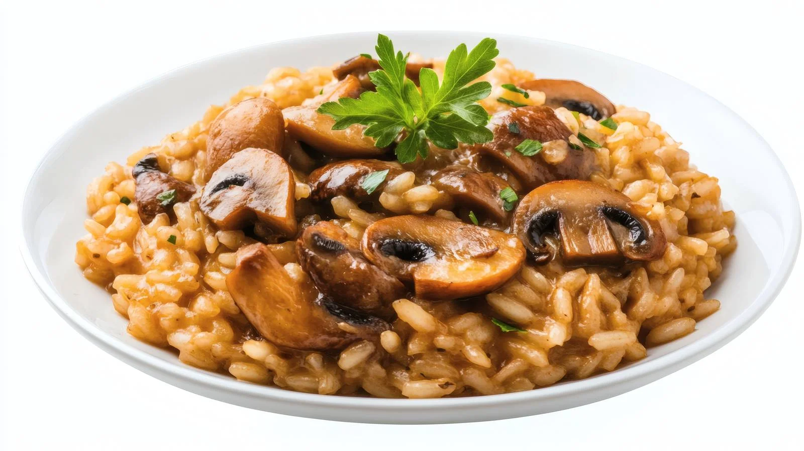 Gourmet Mushroom Risotto Dish on White — free download from Dotvec