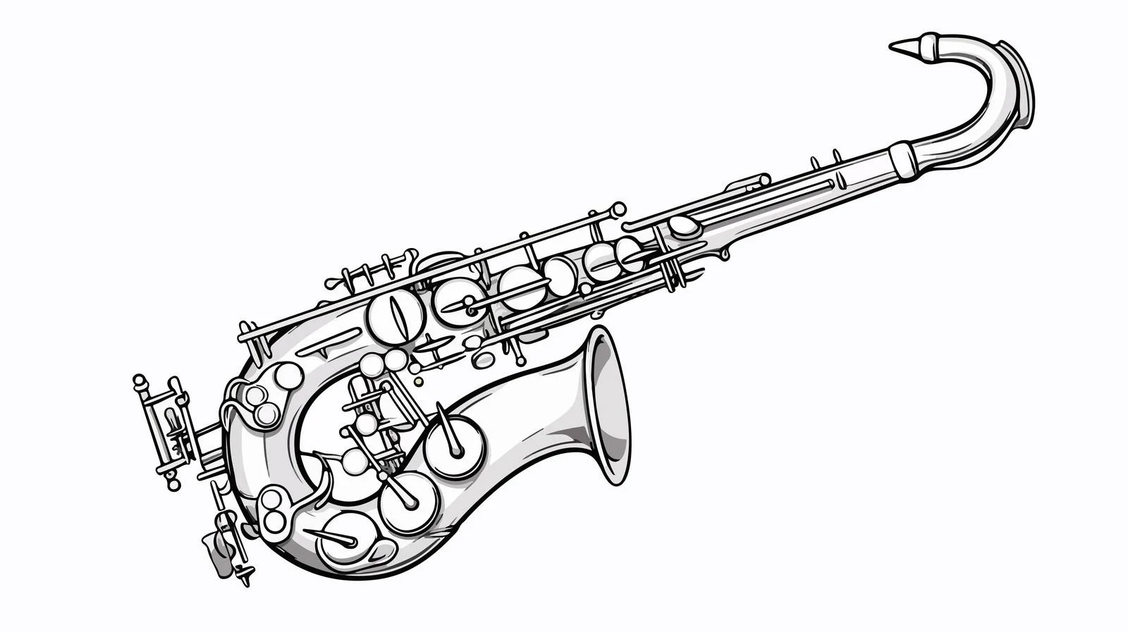 Retro Saxophone Comic Sketch — free download from Dotvec