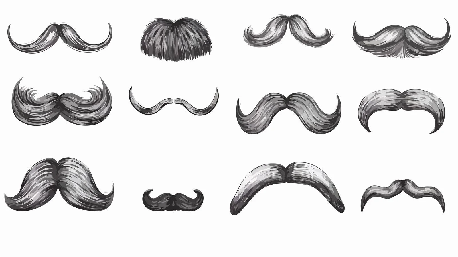 Vintage Mustache Sketch Set — free download from Dotvec